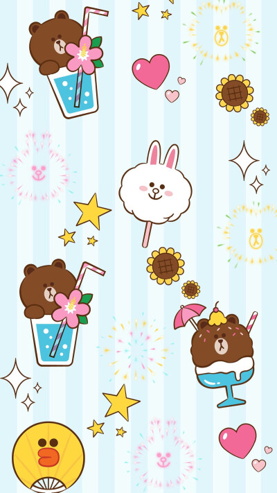 line friends 壁纸 iPhone 可妮兔布朗熊