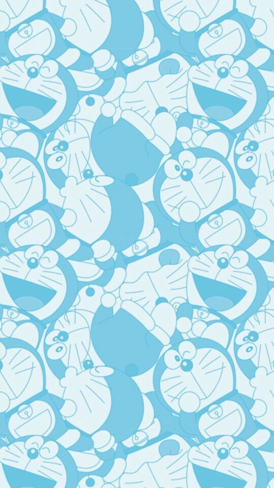 背景 机器猫 蓝色 图案设计