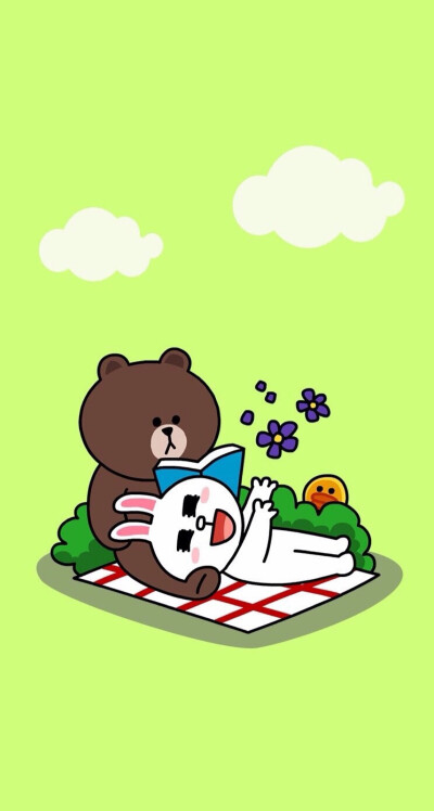 line friends 壁纸 iPhone 可妮兔布朗熊