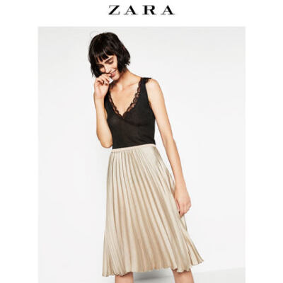 ZARA 女装 百褶中长裙 00387159307