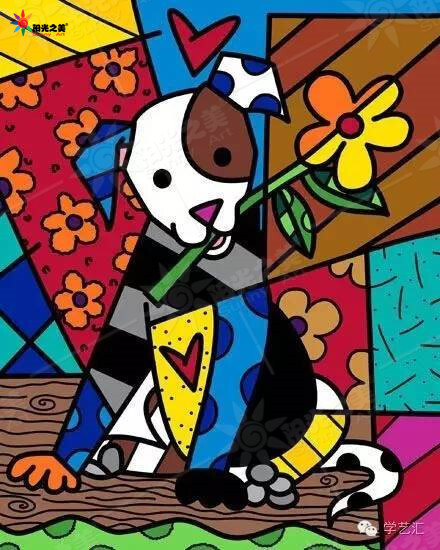 Romero Britto 巴西流行艺术家，对色彩他有独特的见解，在他的手里每一幅画都充满了童真令人流连忘返~