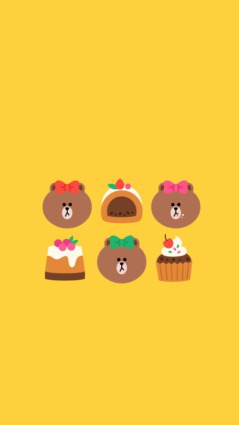 line friends 壁纸 iPhone 可妮兔布朗熊