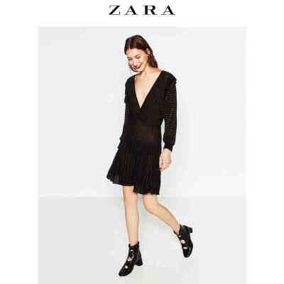 ZARA 女装 金属色线短连衣裙