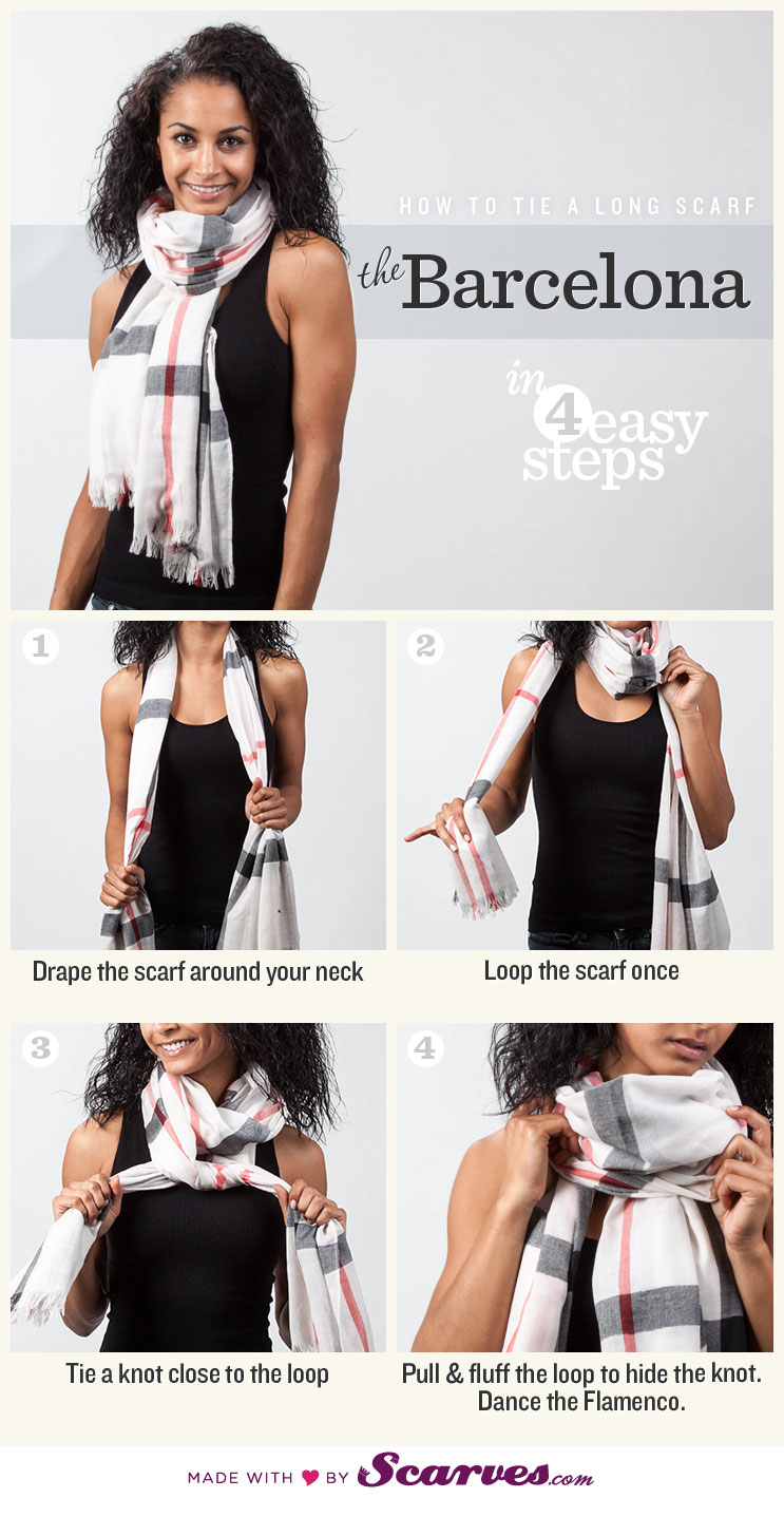 How to tie a long scarf: The Barcelona