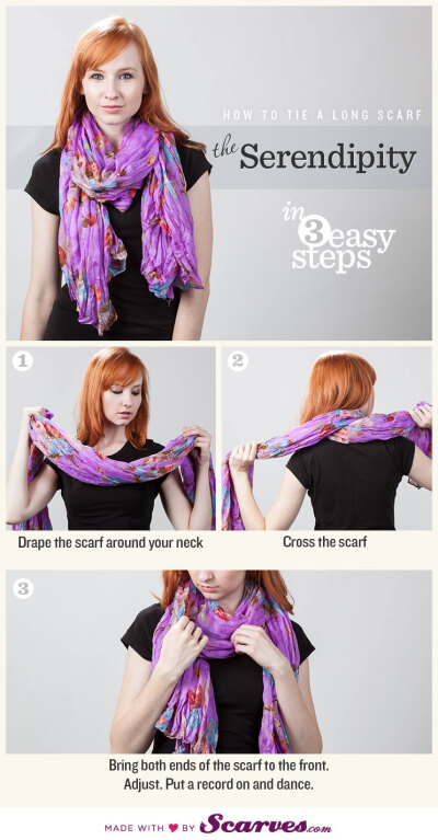 How to tie a long scarf: The Serendipity