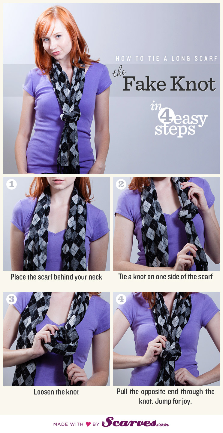 How to tie a long scarf: The Fake Knot