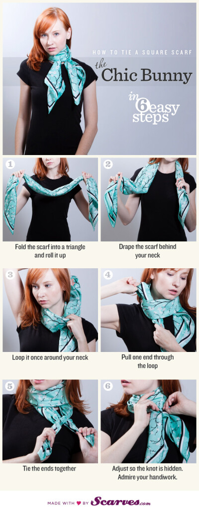 How to tie a square scarf: The Chic Bunny