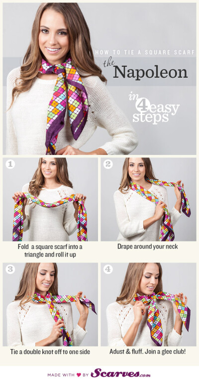 How to tie a square scarf: The Napoleon