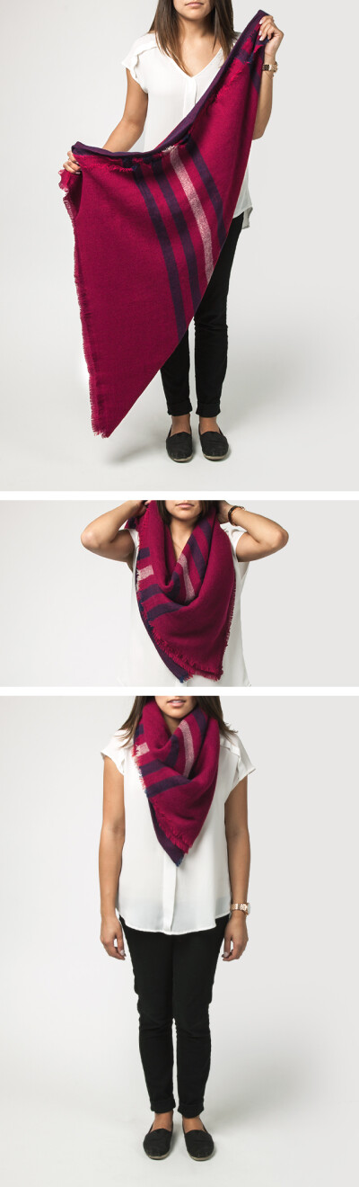 9 Ways to Wear a Blanket Scarf: 2. The Cowl Neck