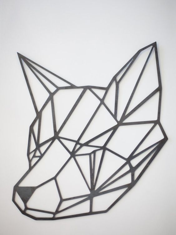 Steel Geometric Fox Wall Art by FactoryCustomFab on Etsy: