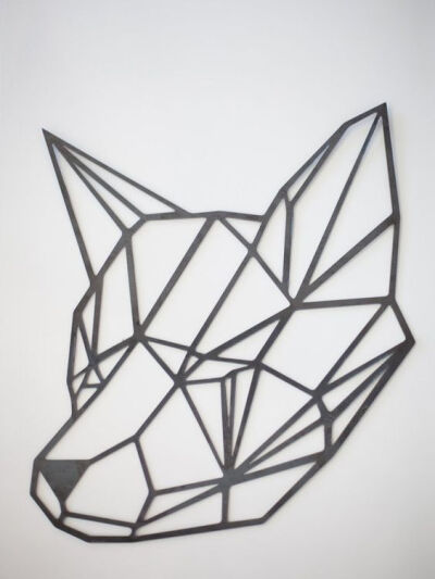 Steel Geometric Fox Wall Art by FactoryCustomFab on Etsy: