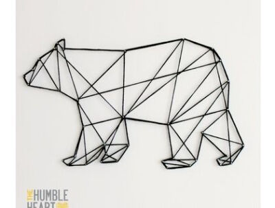 Geometric String Art Bear: