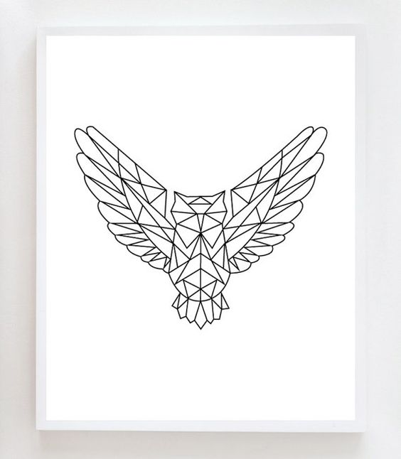 8x10 Geometric Owl Wall Art Print: