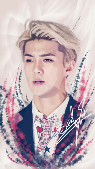 EXOFANART吴世勋手绘插画壁纸头像by.sarah_jan