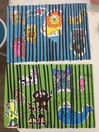 儿童美术——谁越狱了。