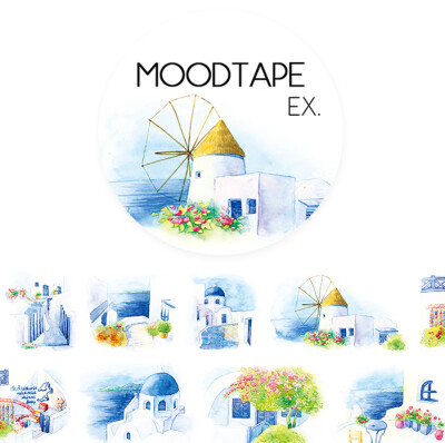 moodtape.EX爱琴海的思念。mood原创和纸胶带创意贴纸diy手工手账-淘宝网