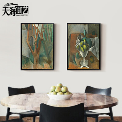 天海画艺毕加索名画美式双联客厅装饰画卧室床头挂画餐厅沙发墙画