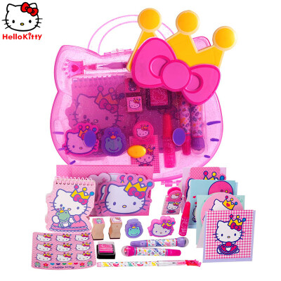 Hello Kitty凯蒂猫儿童绘画工具箱套装 画画文具彩笔礼盒 收纳盒