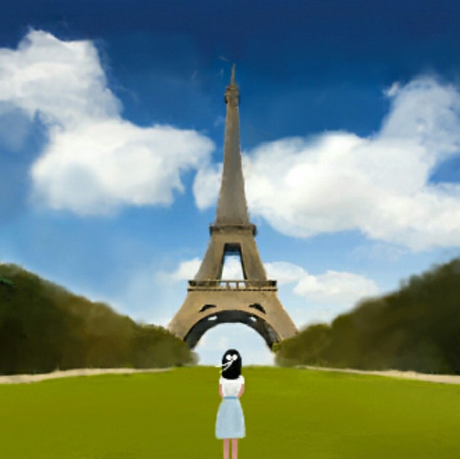 埃菲尔铁塔。插画（原创）