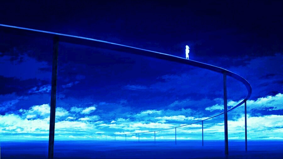 蓝色调调 小妹妹小心啊