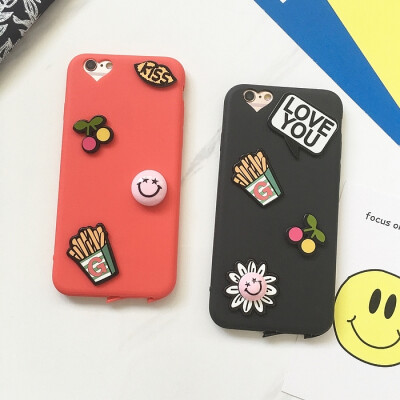 立体手工日韩图章iphone6手机壳苹果6plus全包保护套6S硅胶软壳