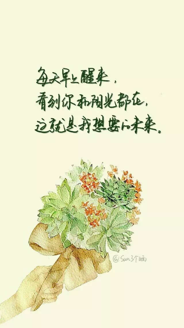 壁纸 动漫 卡通 可爱 文字 简约 小清新 花草