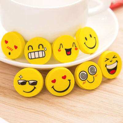反转日韩文具 可爱创意表情笑脸橡皮擦 卡通黄色小人造型橡皮擦