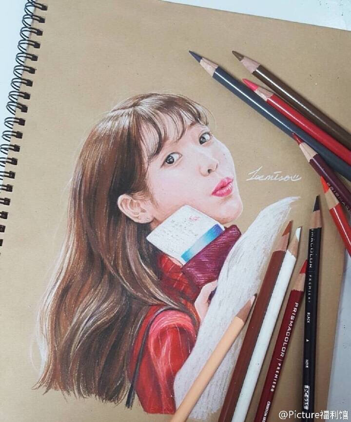 IU 李智恩 一位IU粉丝的手绘彩铅画