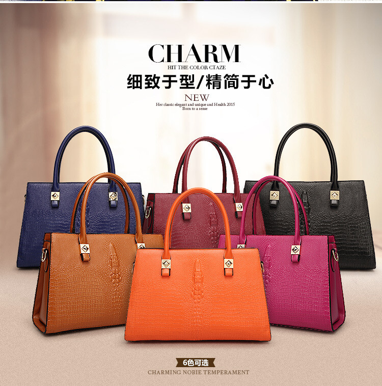 ¥117.00 Handbag factory 2016蛇纹简约单肩斜挎手提包女包百搭时尚大包潮