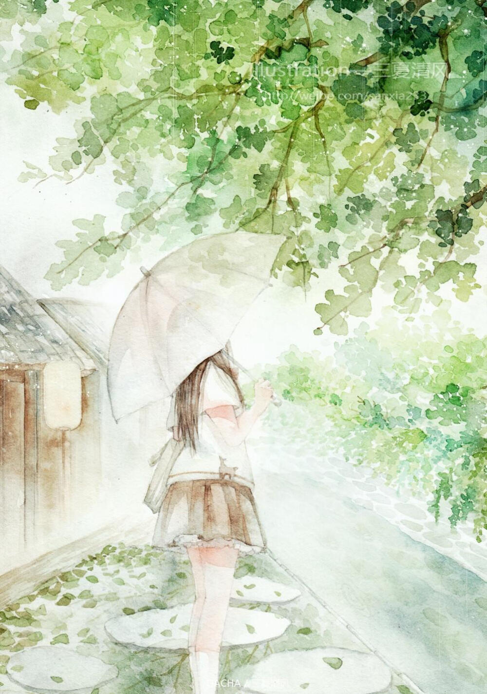 水彩手绘_三夏清风_原创绘画圈插画_网易GACHA二次元社区