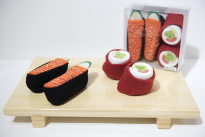 新鲜的食材为您的足下 日本创意Sukeno 鱼子寿司 儿童袜子2件