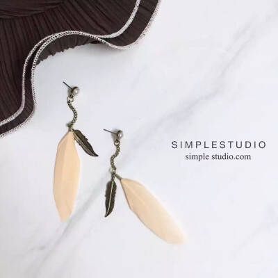 「simple studio」杏色羽毛 