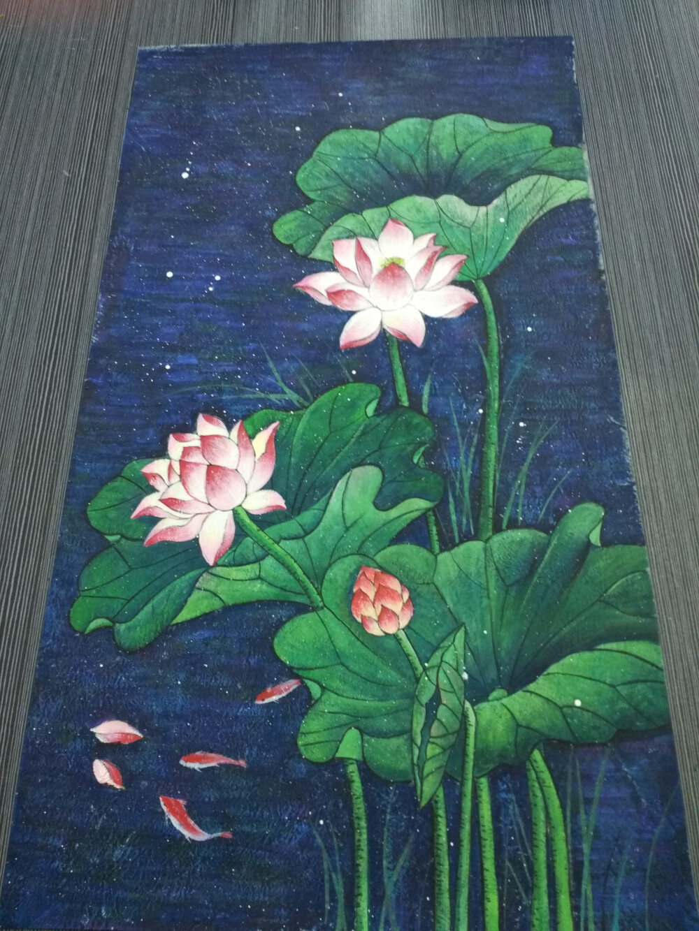 重彩画，荷花