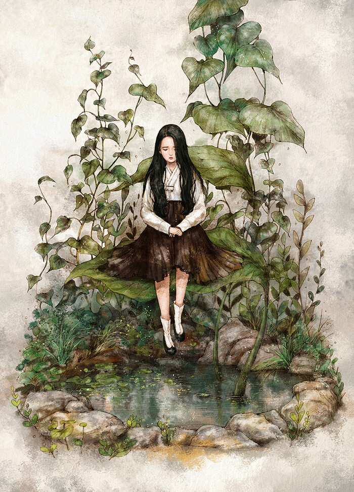 The pool of tears ~ 少女 插画 来自韩国插画家Aeppol