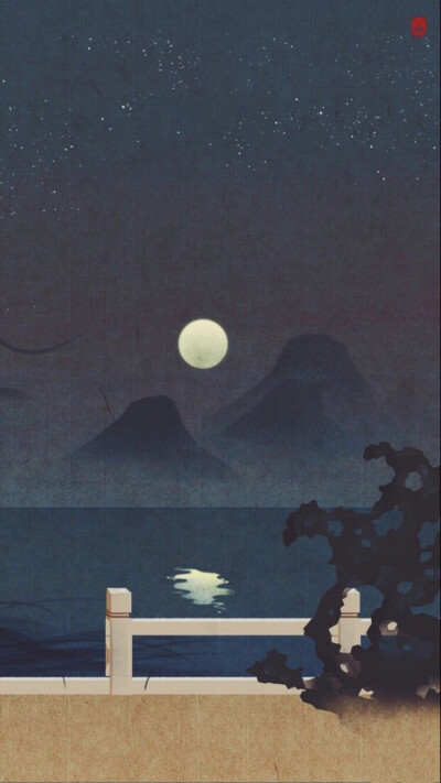 暗紫色 湖边景色b iPhone壁纸