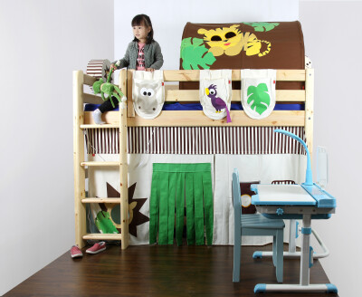 设计狮爸爸儿童房装修设计学习书桌双层儿童床书房书桌品牌