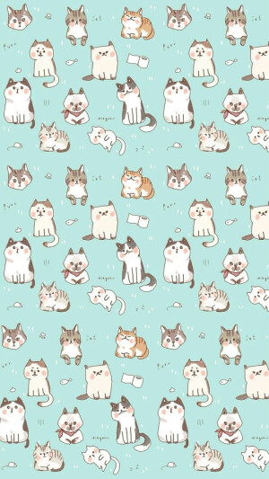 平铺壁纸~一堆猫