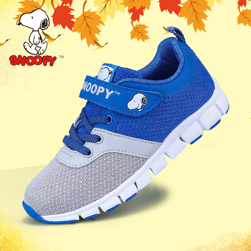 史努比童鞋男童运动鞋2016春秋季新款防滑男童鞋儿童跑步鞋网鞋潮