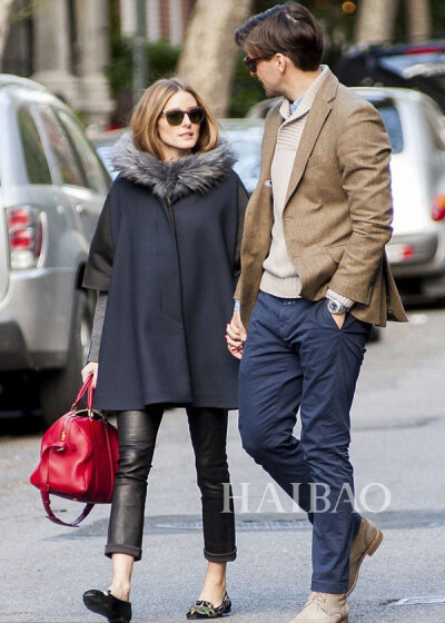 奥利维亚·巴勒莫 (Olivia Palermo) 、约翰内斯·徐贝尔 (Johannes Huebl) 情侣街拍