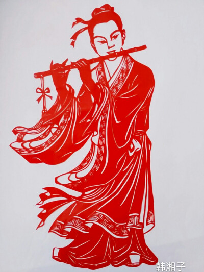 剪纸八仙系列之韩湘子，喜欢的朋友可以加我微信或扣扣939004336交流哦