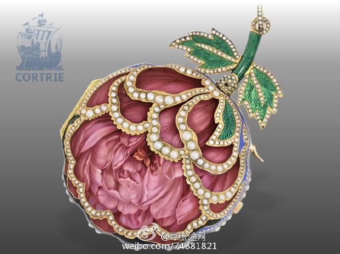 约1820年，Piguet et Meylan款，或专门为道光皇帝（或清朝皇室）定制，18K黄金珐琅镶嵌珍珠大自鸣怀表，表径66mm，长94厘米，运转完美