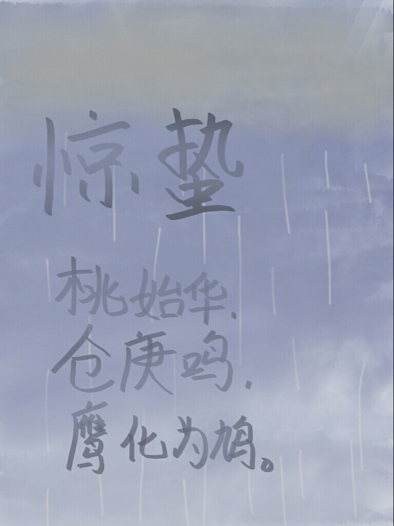 【惊蛰】桃始华，仓庚鸣，鹰化为鸠。(原创)