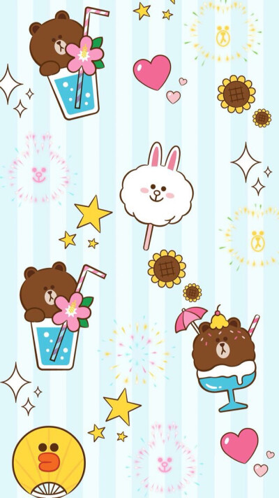 iPhone 壁纸 LINE cony brown 可妮 布朗 莎莉 熊大