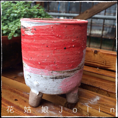 油画风格多肉花盆，淘宝店:花姑娘Jolin 有售