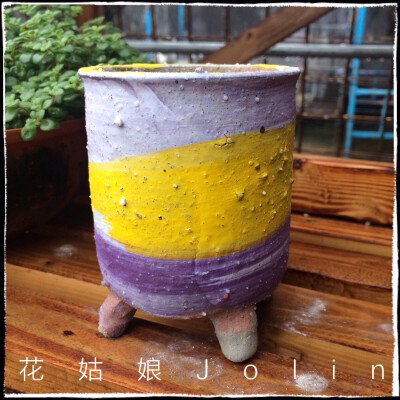 油画风格多肉花盆，淘宝店:花姑娘Jolin 有售