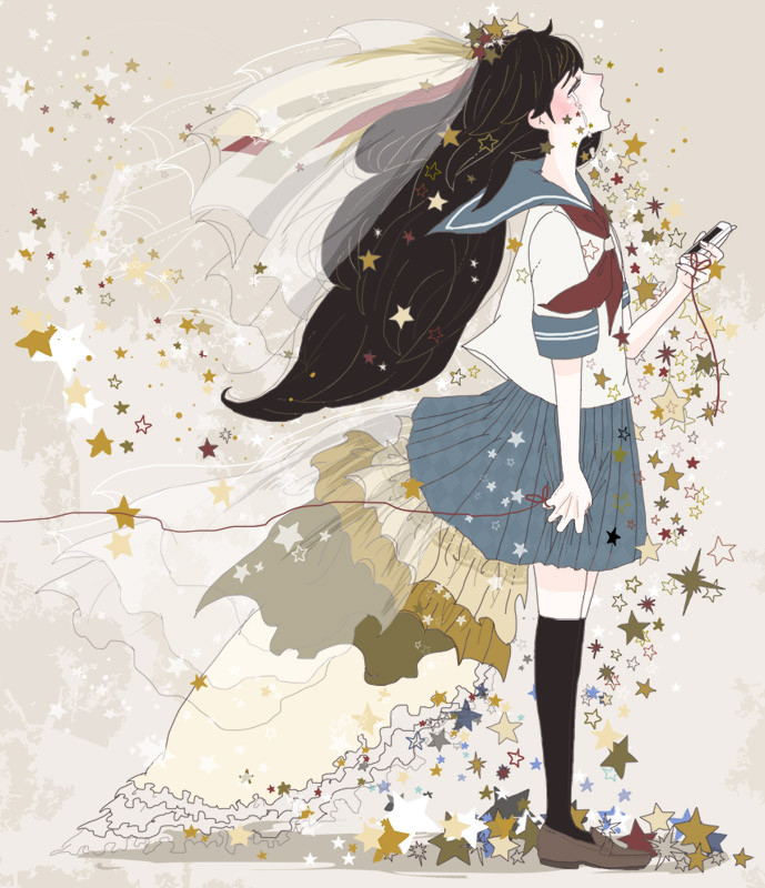 丰富的想象，绚丽的画风 ~ 来自日本画师銀行的少女插画。