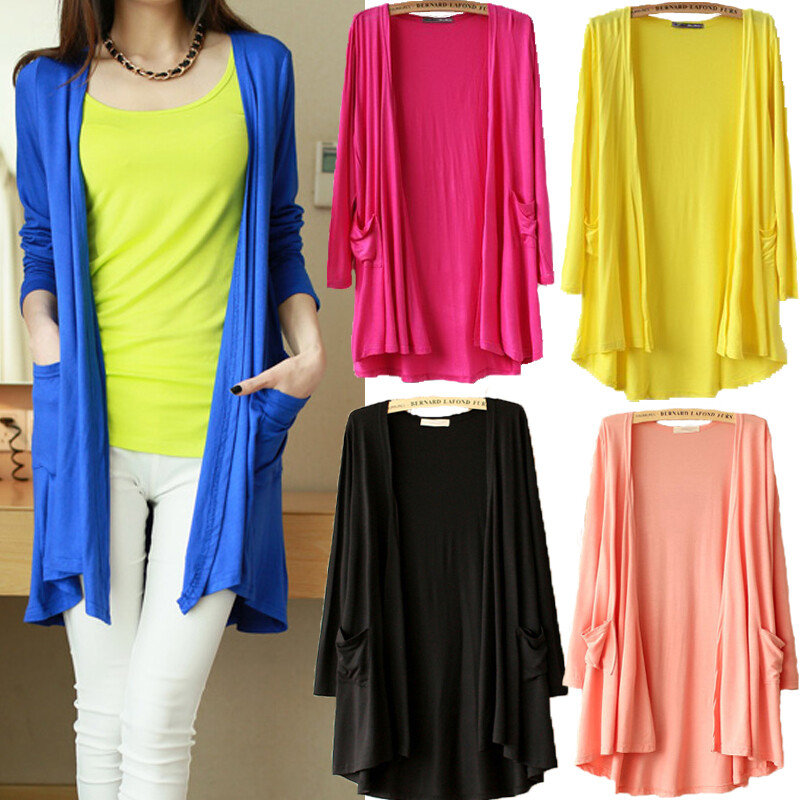 春夏女装莫代尔针织衫开衫长袖中长款女士外搭披肩空调衫防晒衣薄