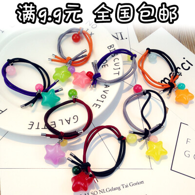 日韩版时尚甜美发饰品糖果色星星圆球发圈皮筋发绳头绳扎头饰皮圈
