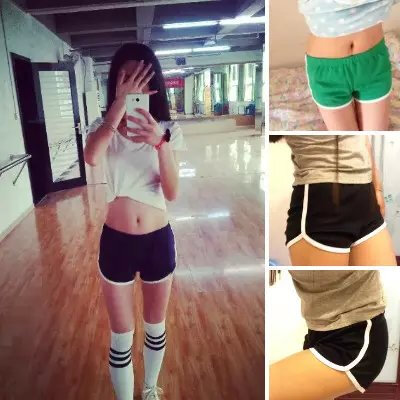 唯品牌AA风夏季跑步运动居家瑜伽包臀弹力短裤韩国热裤沙滩裤女