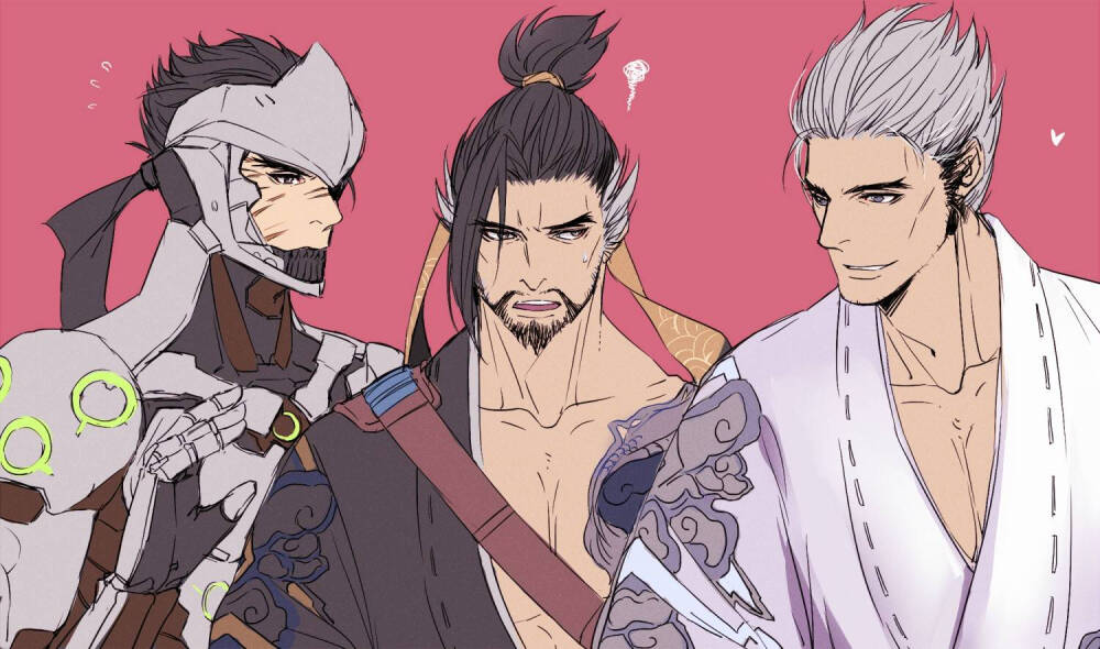 守望先锋源氏半藏hanzogenji半藏旁边那谁啊老年的源氏黑人问号